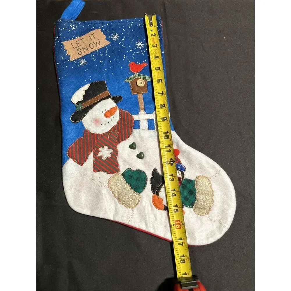 Lot of 4 3D Snowman Sleigh Bird House Christmas Stockings Penguin EUC